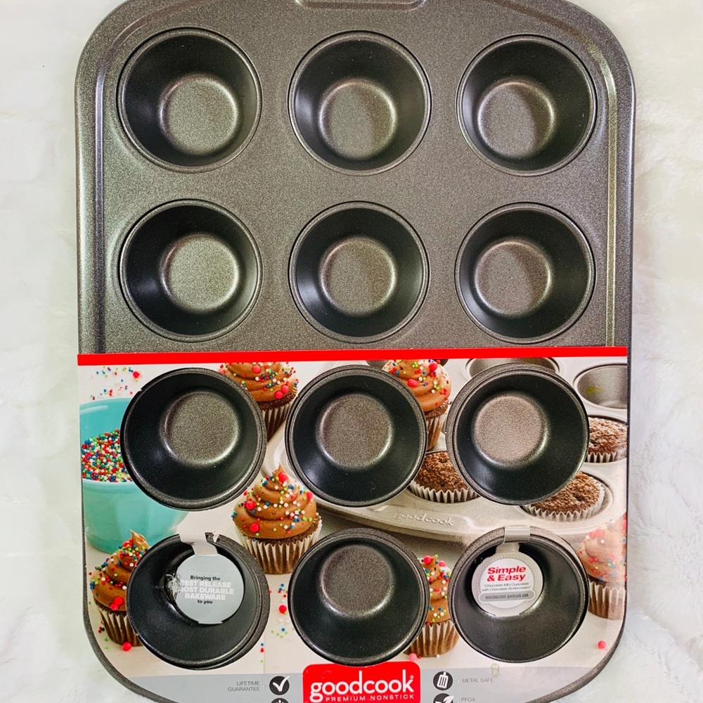 Premium Nonstick Goodcook 12 Cup Mini Muffin Pan